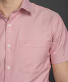 Slim Fit Short sleeves-Formal Shirts  - Magenta