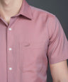 Slim Fit Short sleeves-Formal Shirts  - Brick