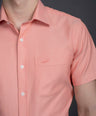 Slim Fit Short sleeves-Formal Shirts  - Coral