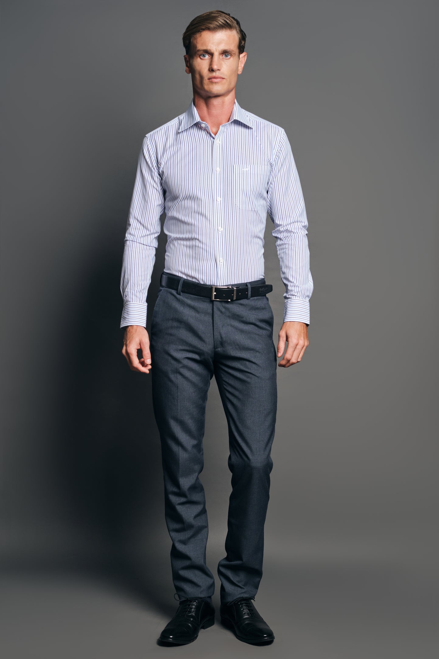Slim Fit Long sleeves-Formal Shirts-Merlin