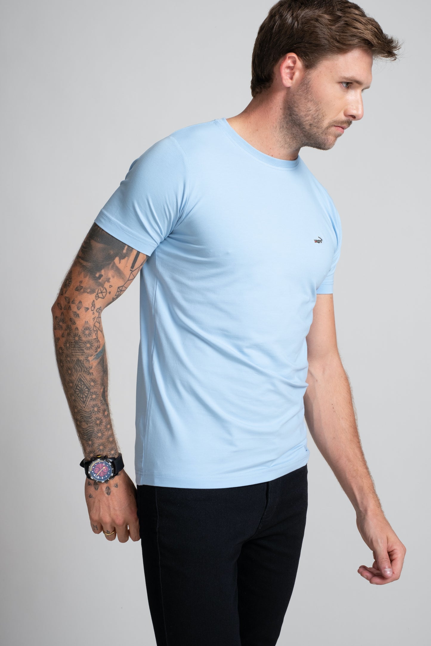 Action Fit Short sleeves-CasualCrew Neck - Blue Bell