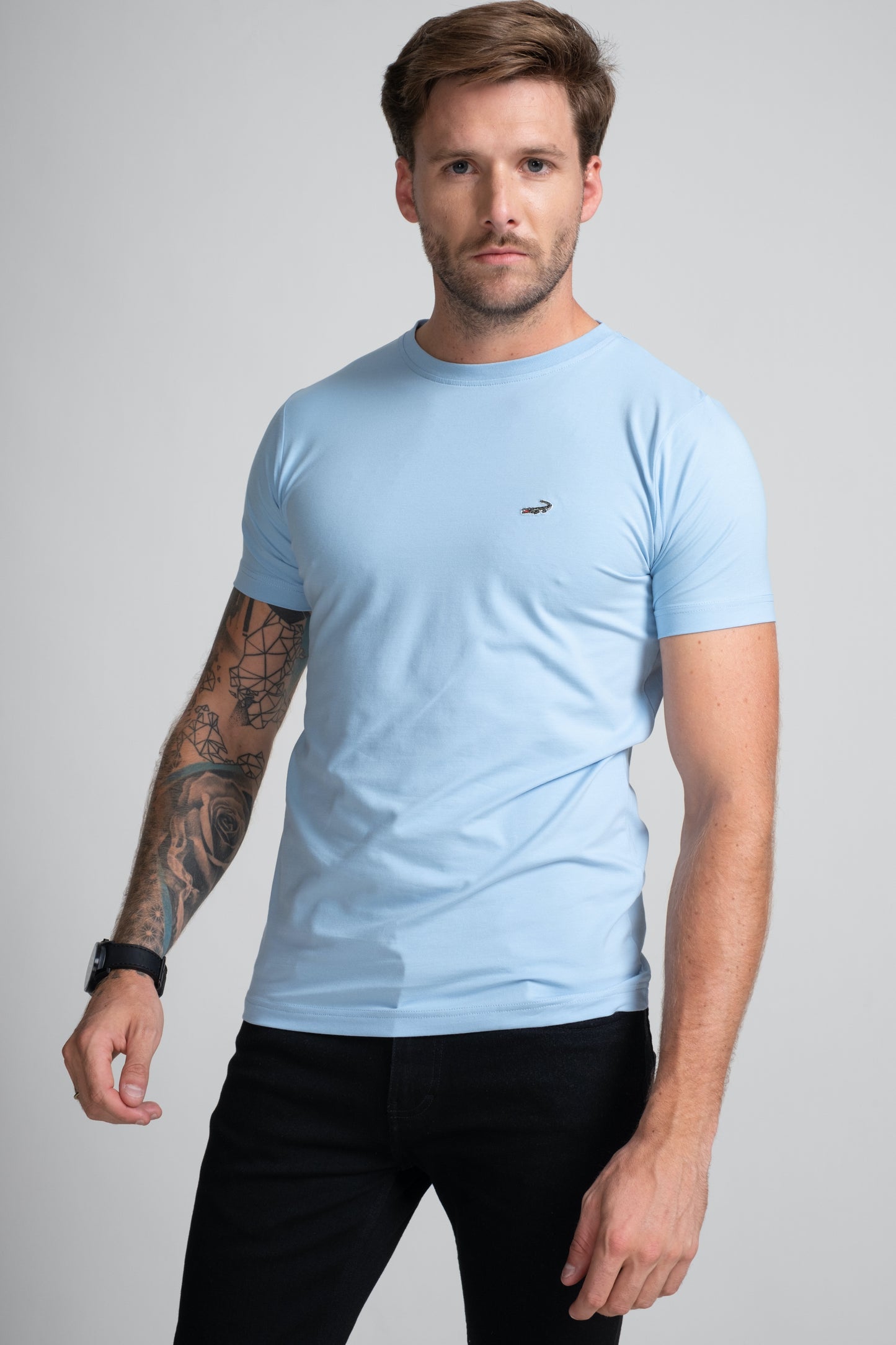 Action Fit Short sleeves-CasualCrew Neck - Blue Bell