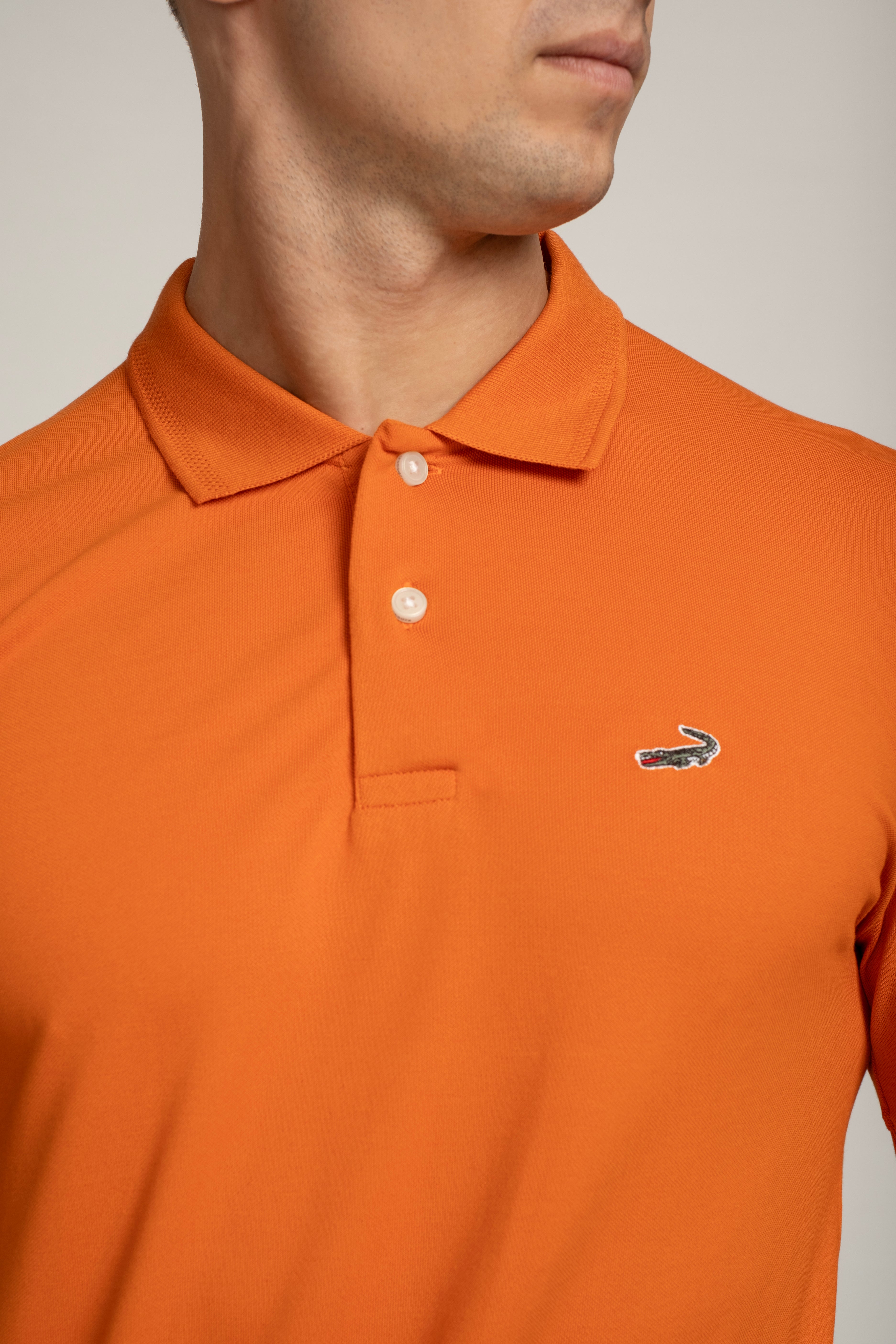 Crocodile Polo T Shirts Burnt Orange