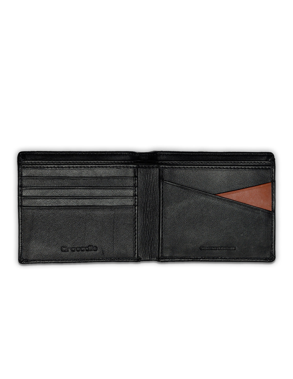 Bifold Plain Leather wallet - Black
