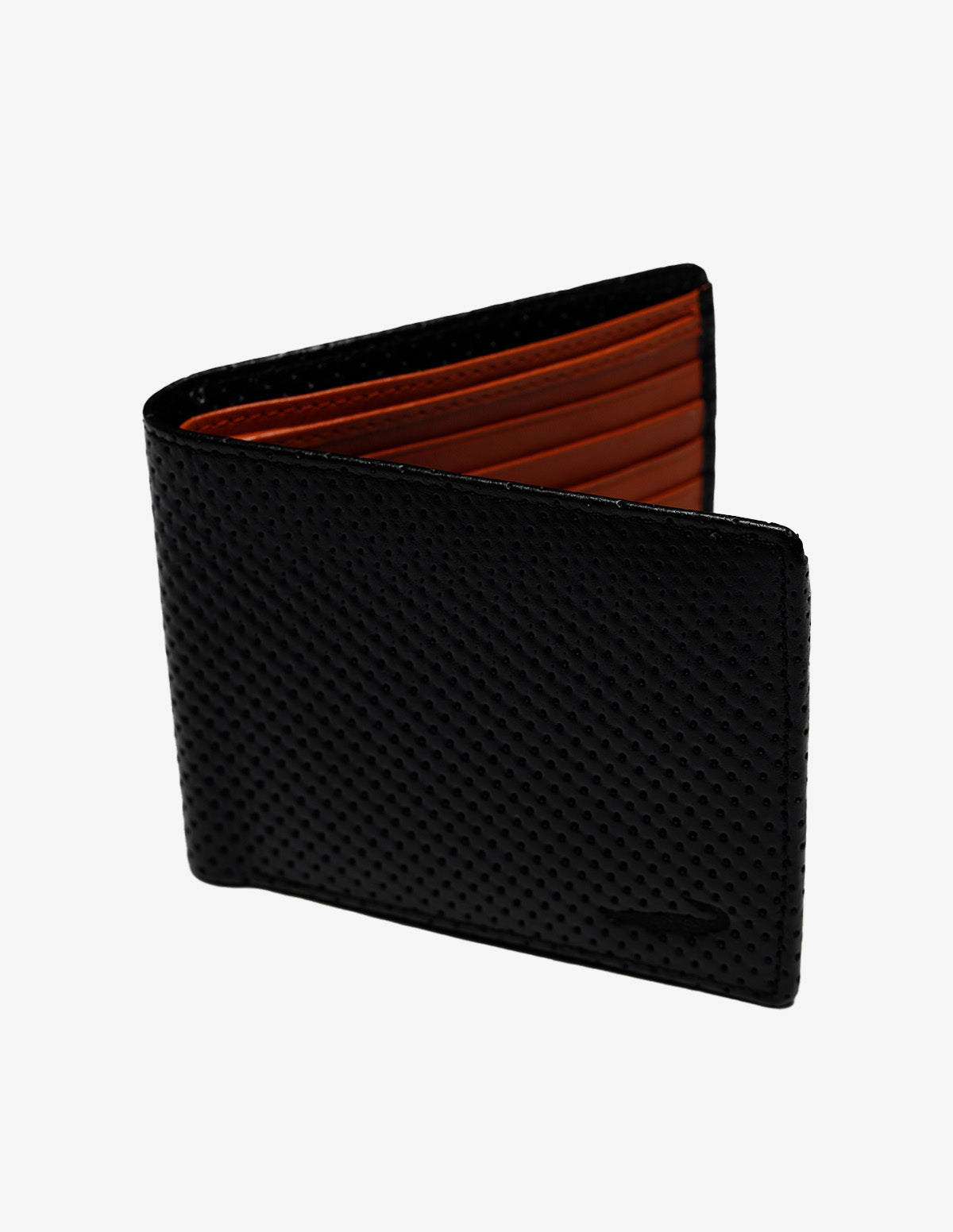 Trifold Leather wallet with ID Flap - Black