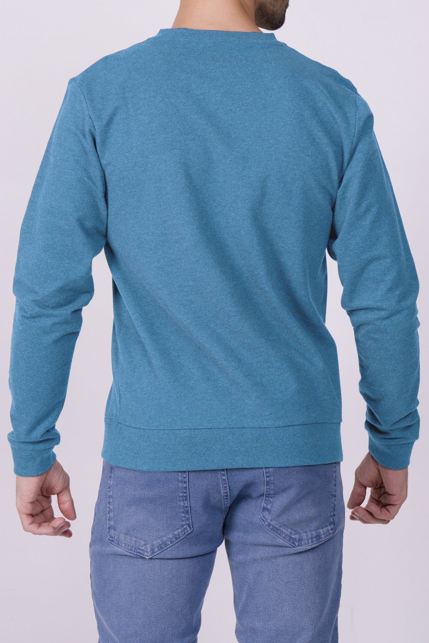 Crocodile Crew Neck Classic Sweater Storm Blue