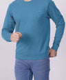 Crocodile Crew Neck Classic Sweater Storm Blue