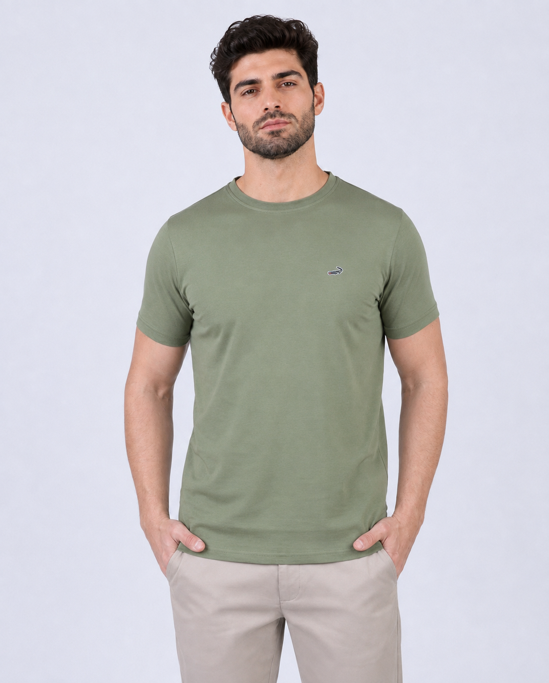 Crocodile Crew Neck  Action fit HS-Apple Green