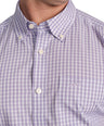 Formal Full Sleeve Slim Fit Button-Down Collar Shirt in Check-Lilac