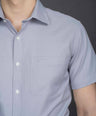 Slim Fit Short sleeves-Formal Shirts  - Grey
