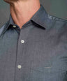 Slim Fit Long sleeves-Formal Shirts-Charcoal