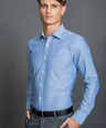 Slim Fit Long sleeves-Formal Shirts-Blue