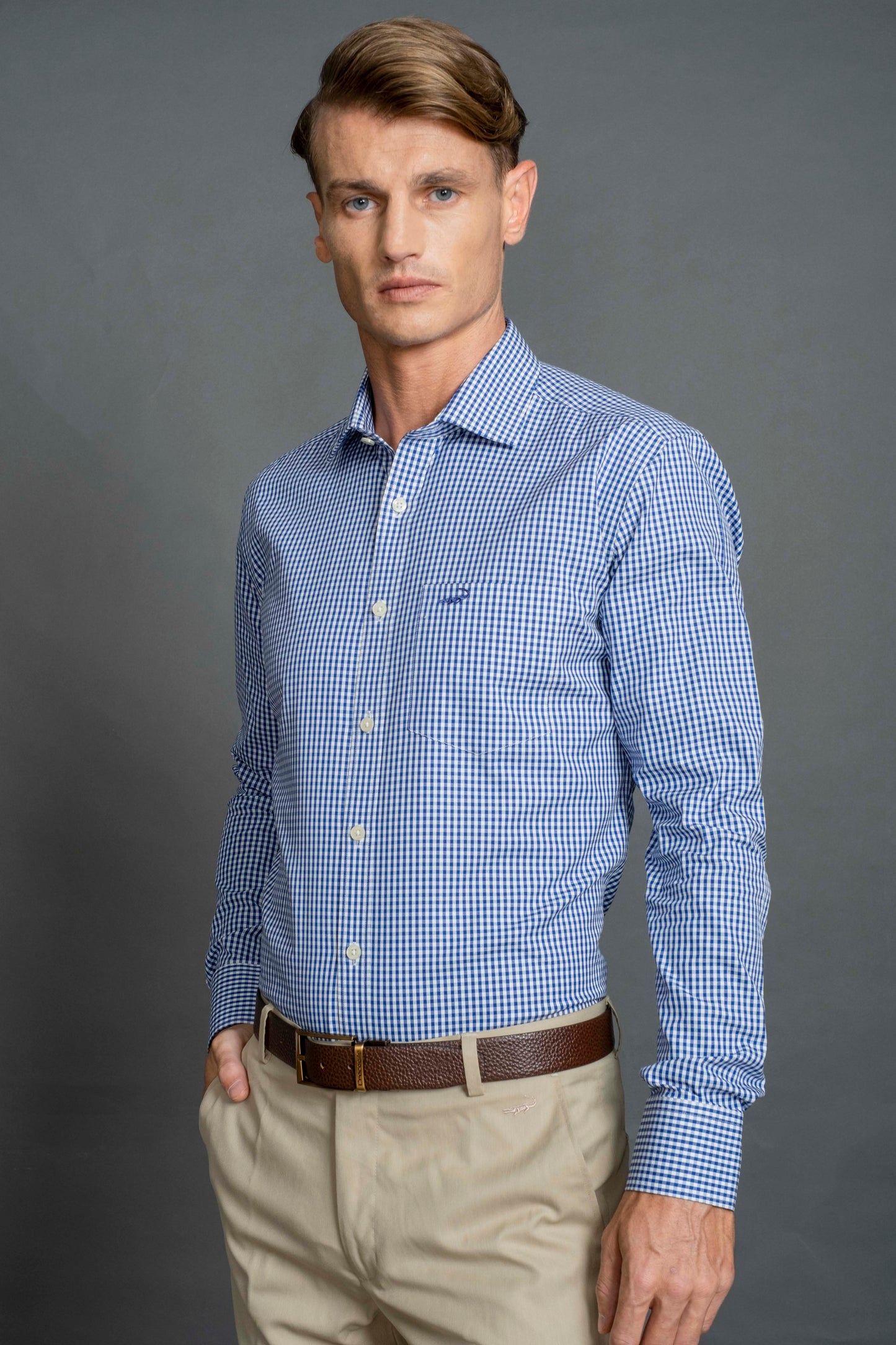 Slim Fit Long sleeves-Formal Shirts-Victoria Blue