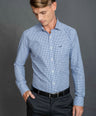 Slim Fit Long sleeves-Formal Shirts-Blue Country