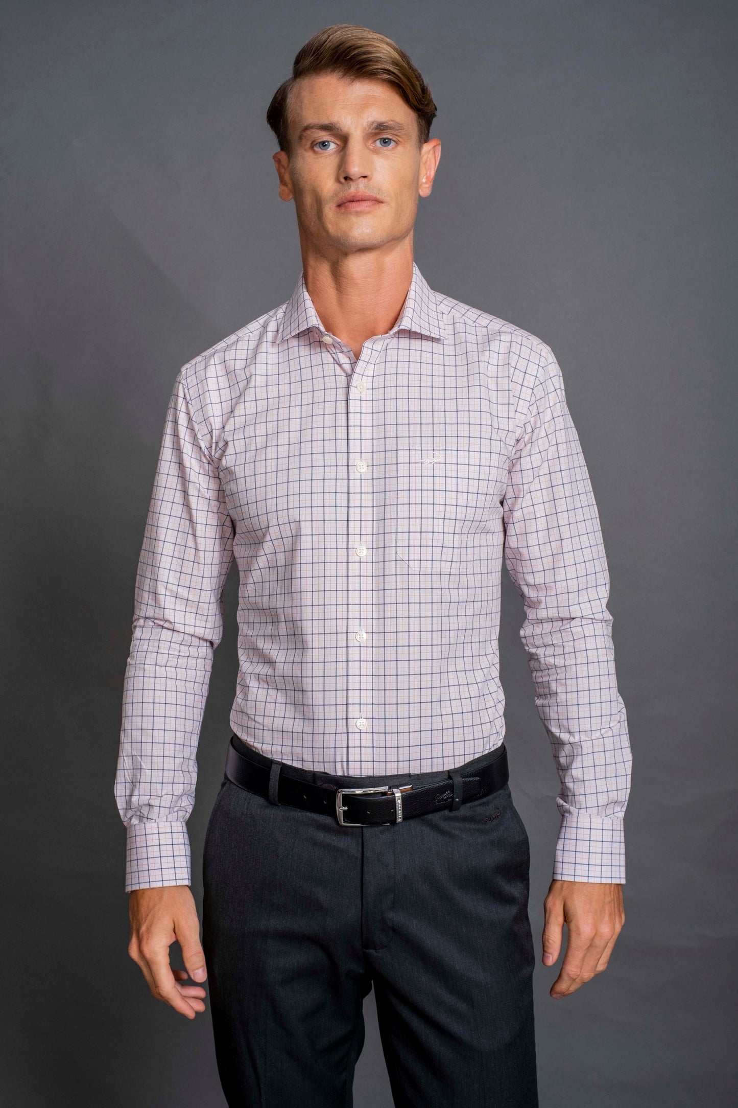 Slim Fit Long sleeves-Formal Shirts-Barely Pink