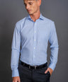 Slim Fit Long sleeves-Formal Shirts-Blue Cashmere