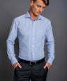 Slim Fit Long sleeves-Formal Shirts-Blue Cashmere