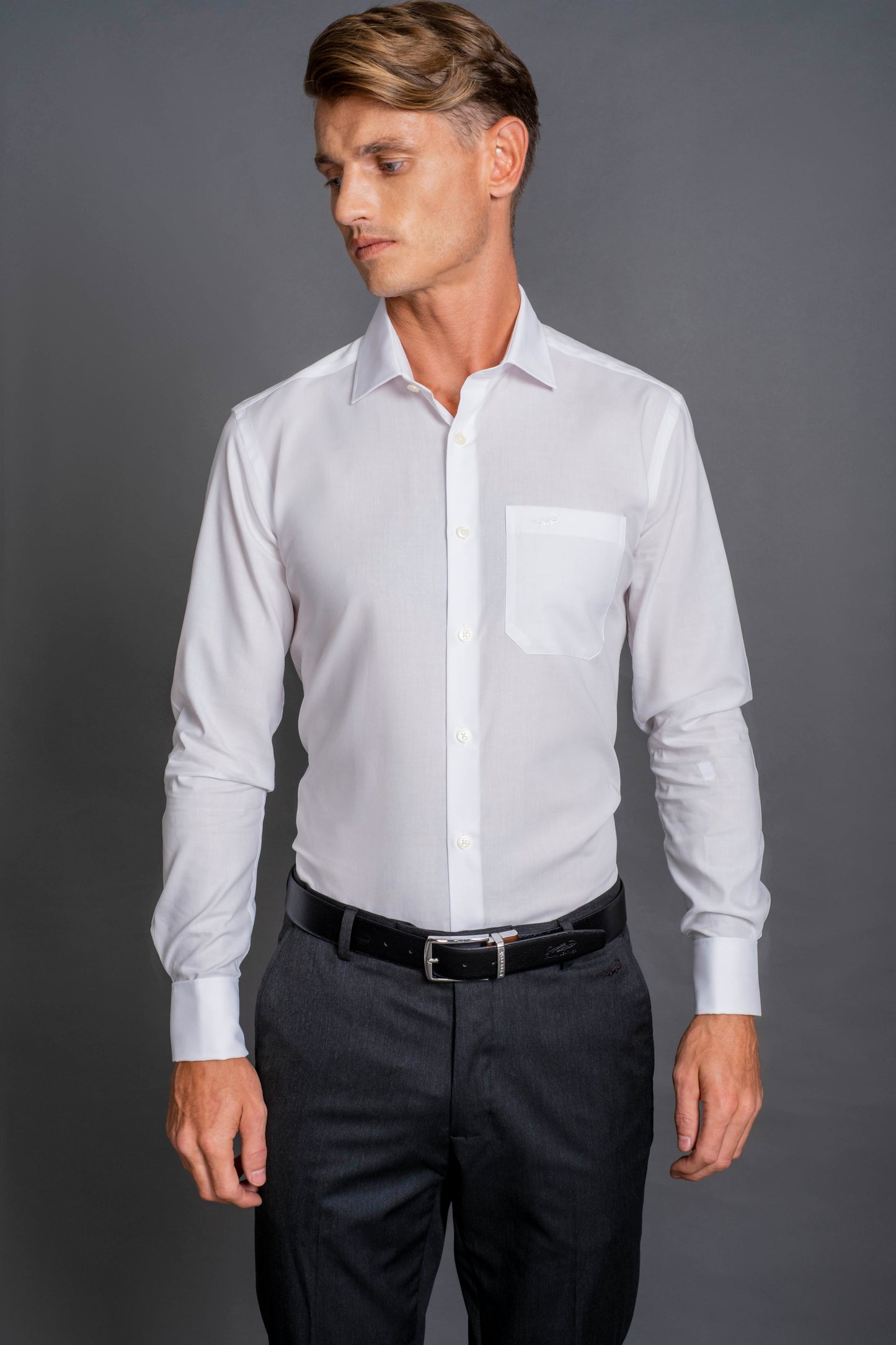 Slim Fit Long sleeves-Formal Shirts-Blanc De Blanc