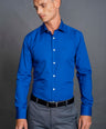 Slim Fit Long sleeves-Formal Shirts-Blue