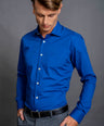Slim Fit Long sleeves-Formal Shirts-Blue