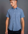 Short sleeves-Casual Shirts-Blue