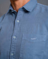 Short sleeves-Casual Shirts-Blue
