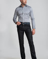 Slim Fit Long Sleeves-Formal Shirts  - Opal Grey