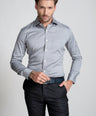 Slim Fit Long Sleeves-Formal Shirts  - Opal Grey