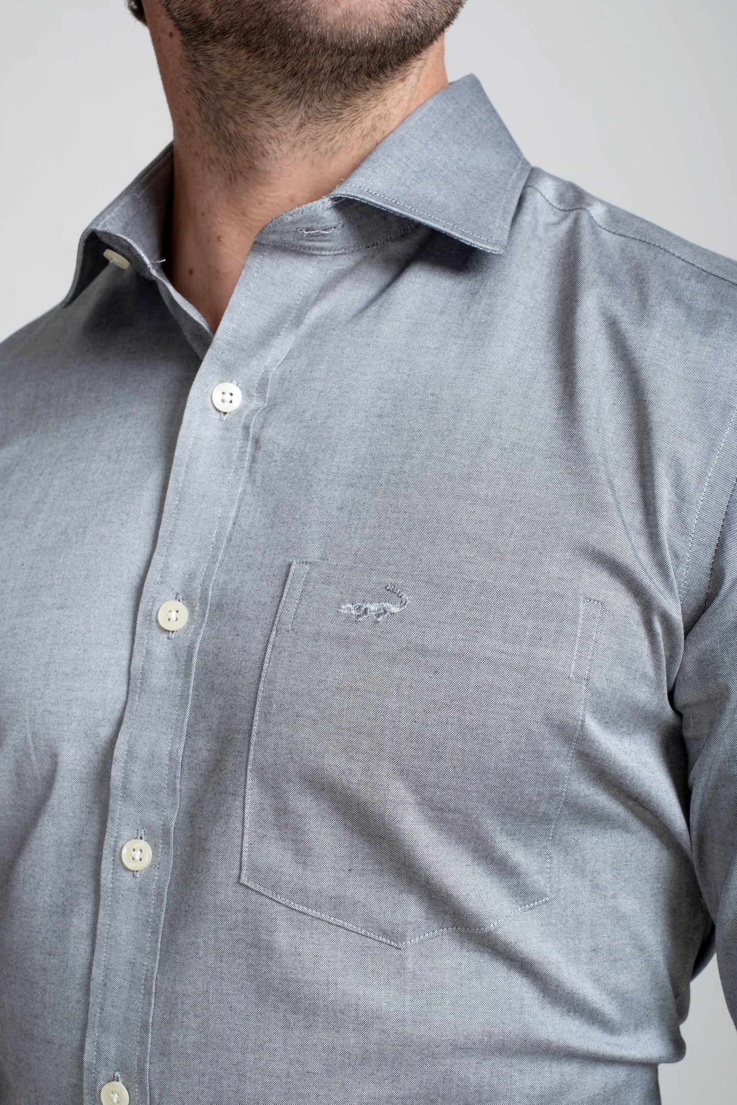 Slim Fit Long Sleeves-Formal Shirts  - Opal Grey