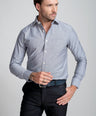 Slim Fit Long Sleeves-Formal Shirts  - Steel Grey