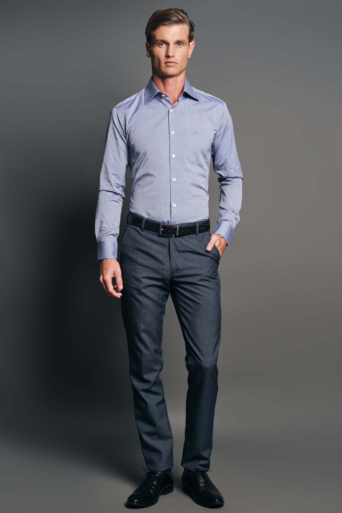 Slim Fit Long sleeves-Formal Shirts-Forget Me
