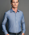 Slim Fit Long sleeves-Formal Shirts-Blue China