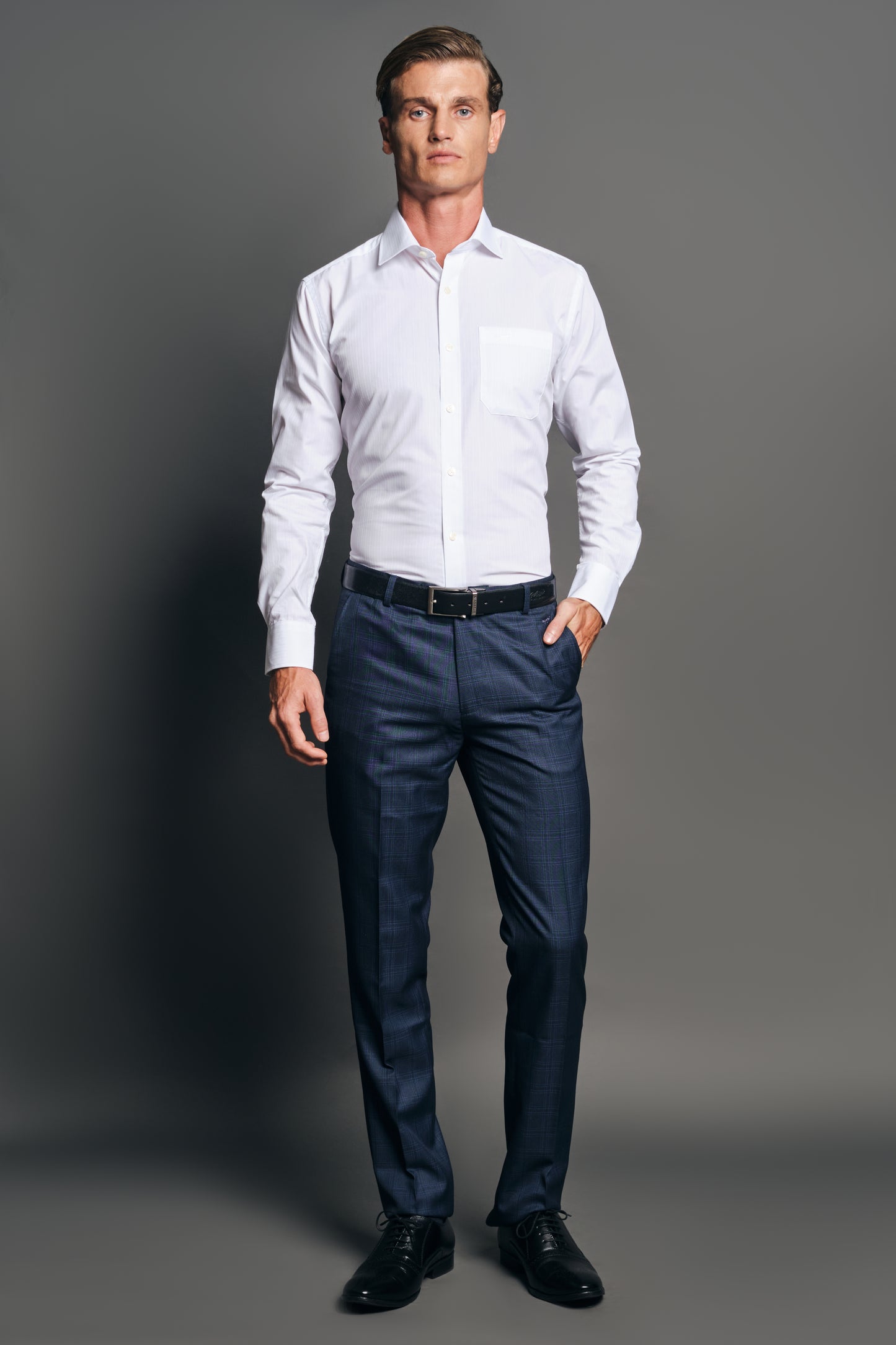 Slim Fit Long sleeves-Formal Shirts-Marshmallow