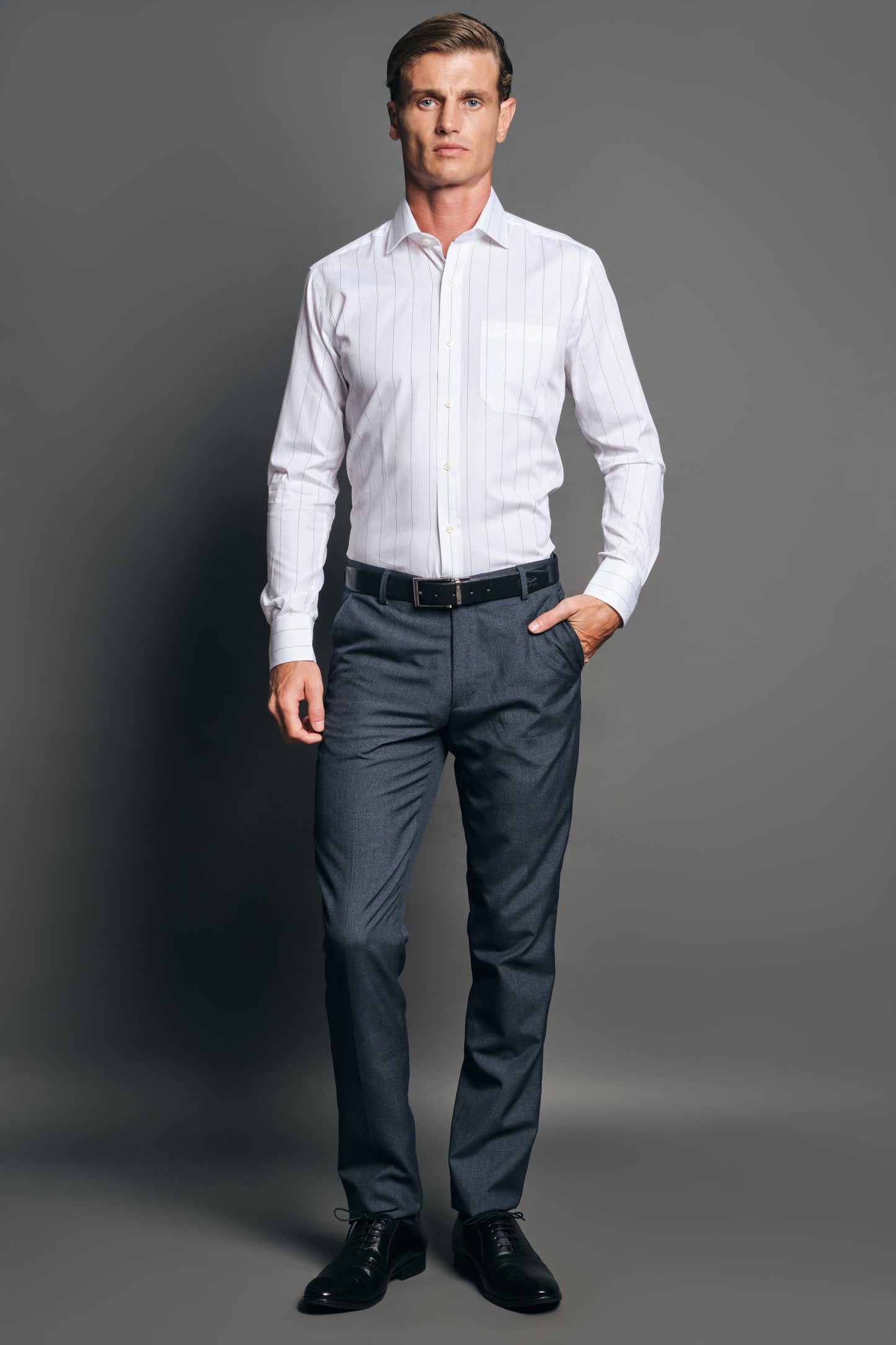 Slim Fit Long sleeves-Formal Shirts-Iron