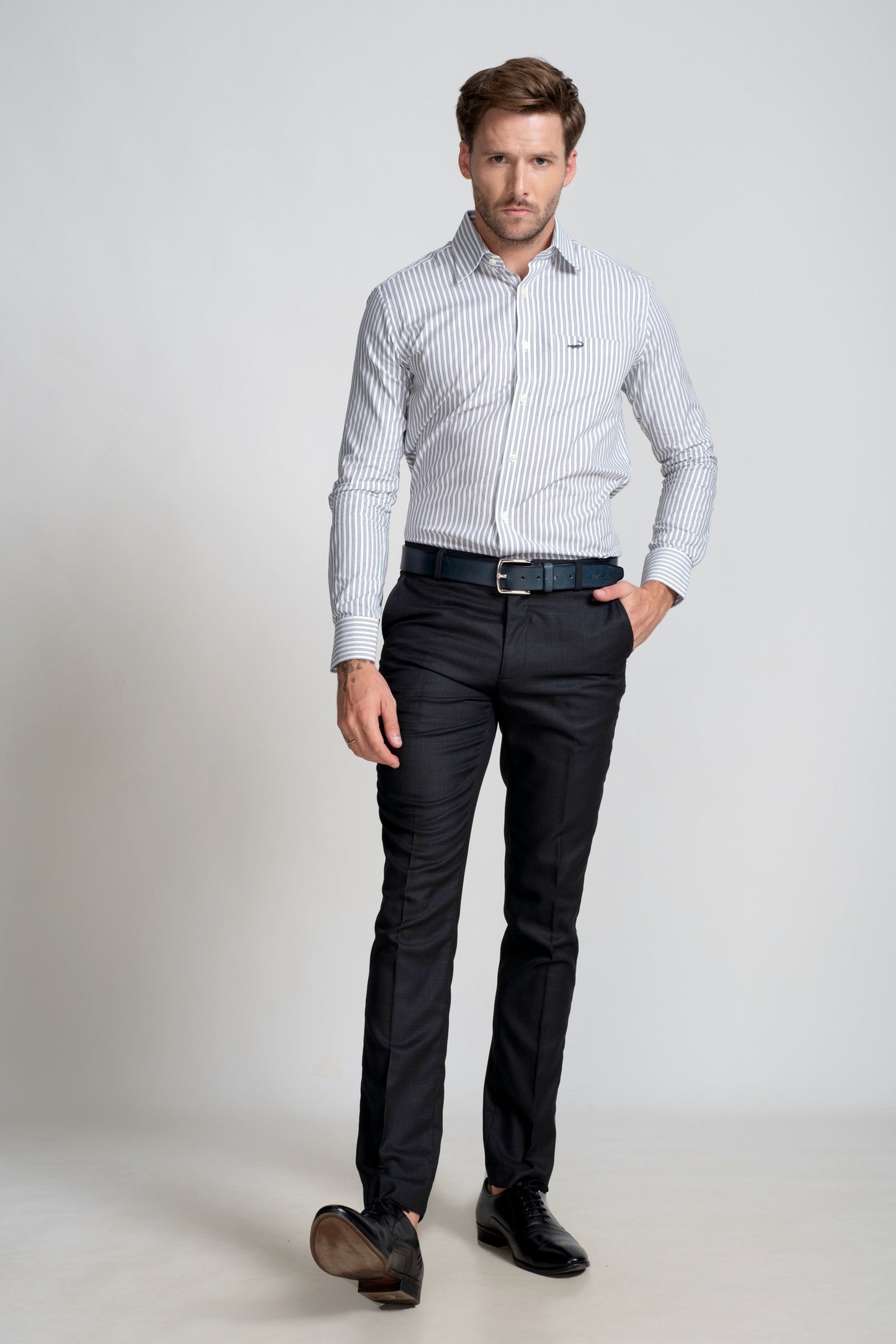 Slim Fit Long Sleeves-Formal Shirts  - Moonless Night