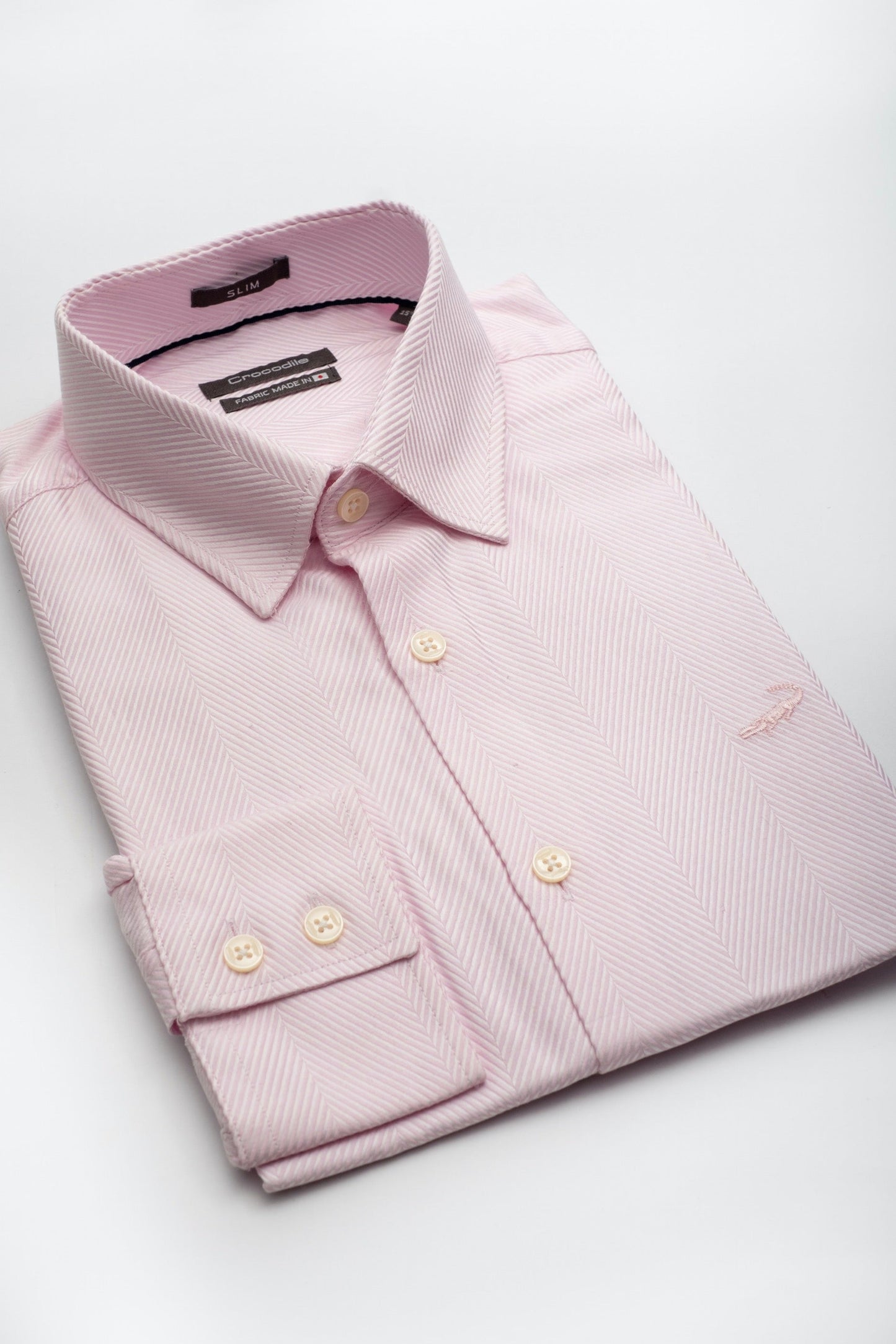 Crocodile Evening Slim FS Shirt Pink Lady