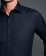 Slim Fit Long sleeves-Casual Shirts-Black Inck