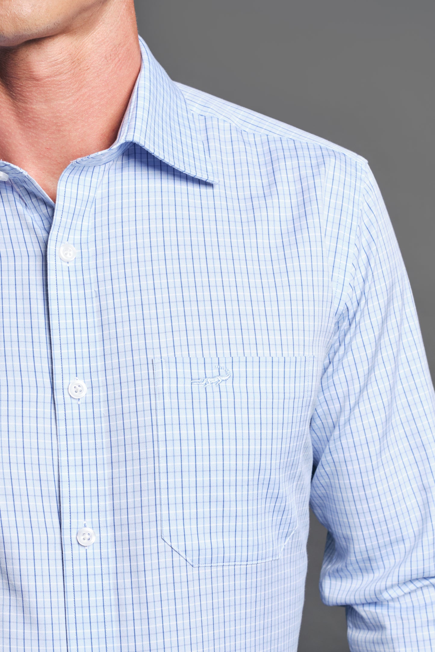 Slim Fit Long sleeves-Formal Shirts-Vista Blue