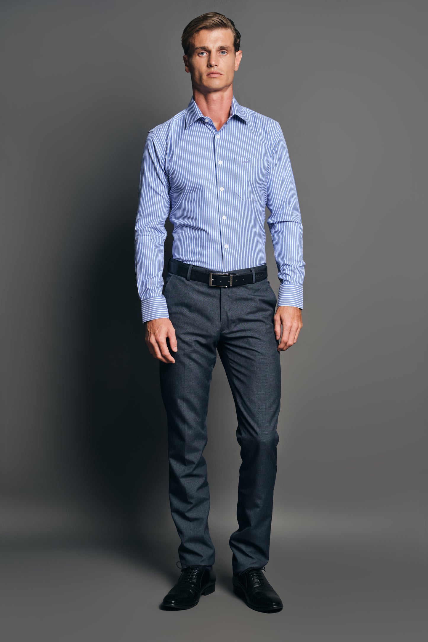Slim Fit Long sleeves-Formal Shirts-Blue Ultramarine