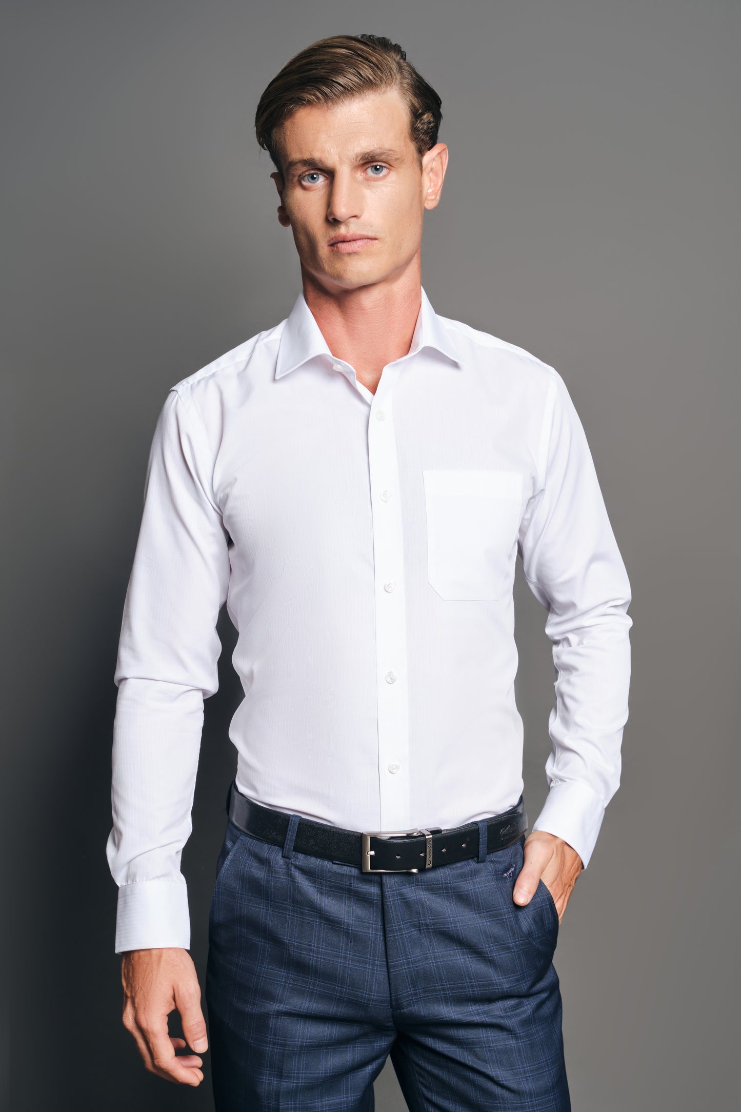 Slim Fit Long sleeves-Formal Shirts-High Rice