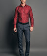 Slim Fit Long sleeves-Casual Shirts-Cardinal