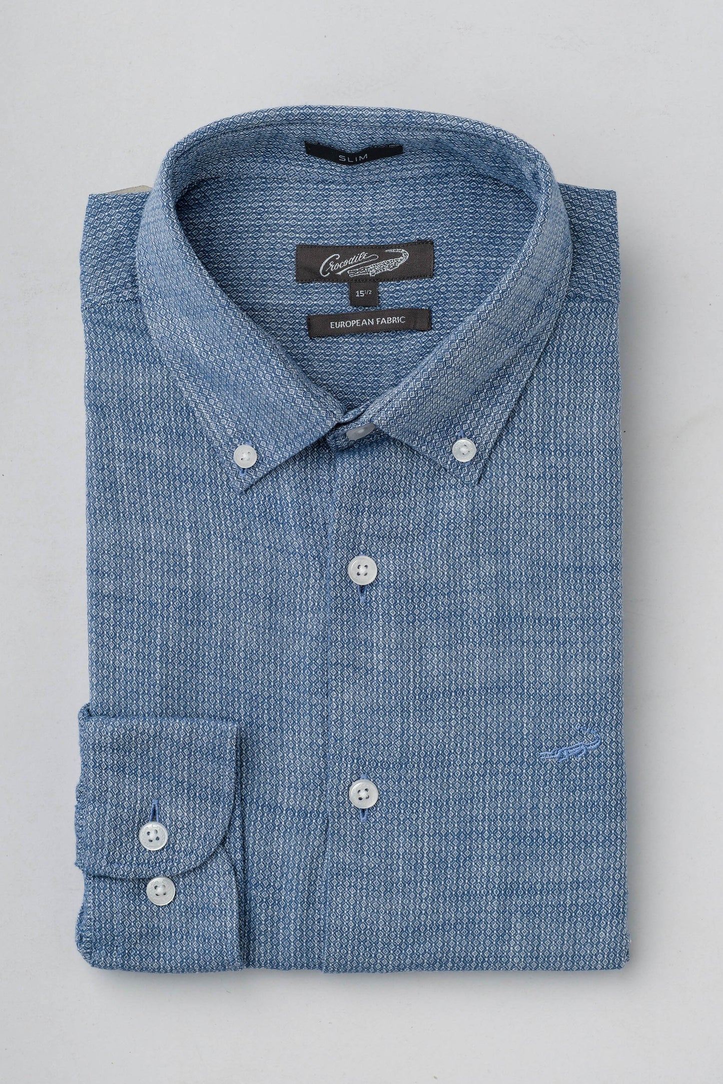 Slim Fit-Casual Shirts-Blue Ice