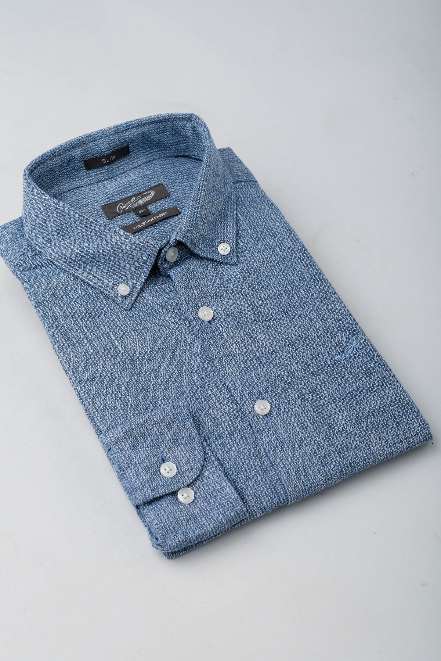 Slim Fit-Casual Shirts-Blue Ice
