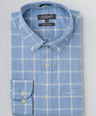 Slim Fit-Casual Shirts-Blue Marina