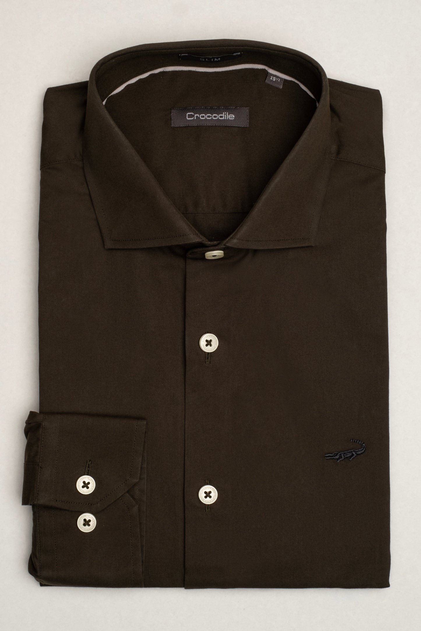 Crocodile Plain Slim Fit-London Green