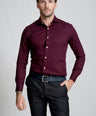 Slim Fit Long Sleeves-Formal Shirts  - Windsor Wine