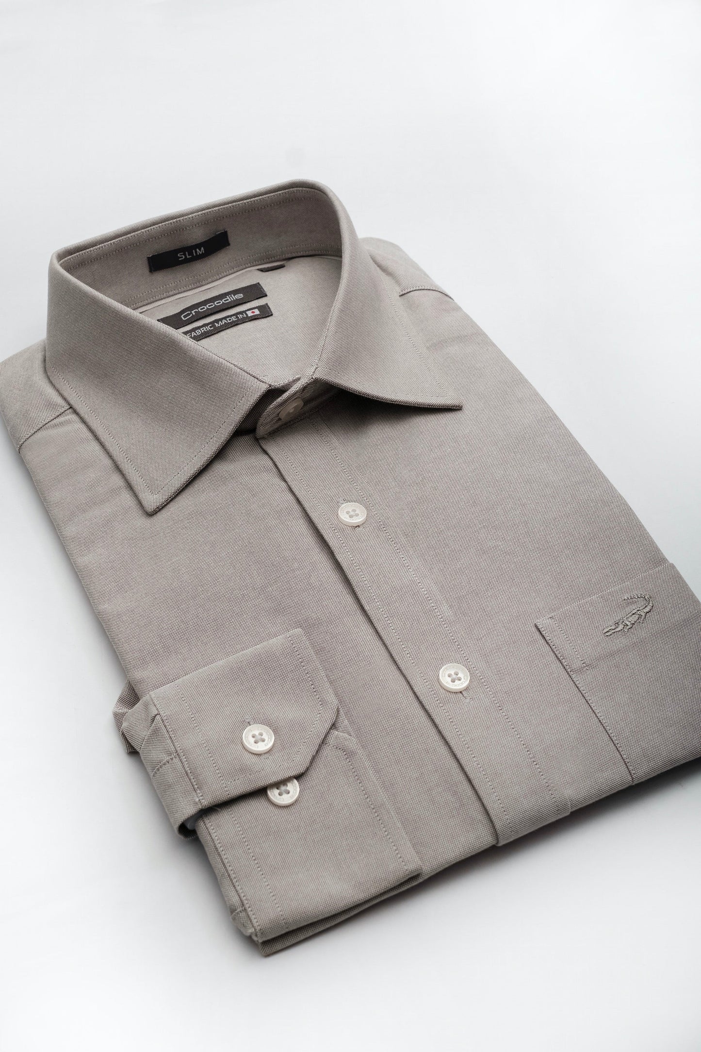 Crocodile Formal Seasonal Slim Fit FS Shirt Drizzle