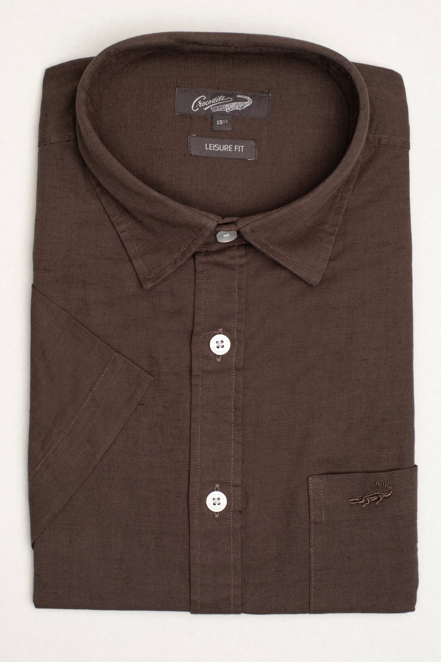 Crocodile Linen Casual Leisure Fit-Olive