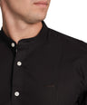 Semi-Casual Half Sleeve Sport Fit Shirt with Mandarin Collar-Blue Depths
