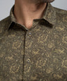 Crocodile Mens Slim Fit Evening Fs Shirt Green - Treetop